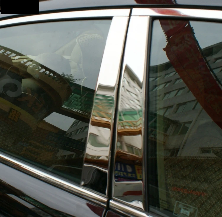 8 шт. нержавеющая сталь окна Планки центр столбы B+ C стойки Чехлы для Mazda 6 M6 2009 2010 2011 2012