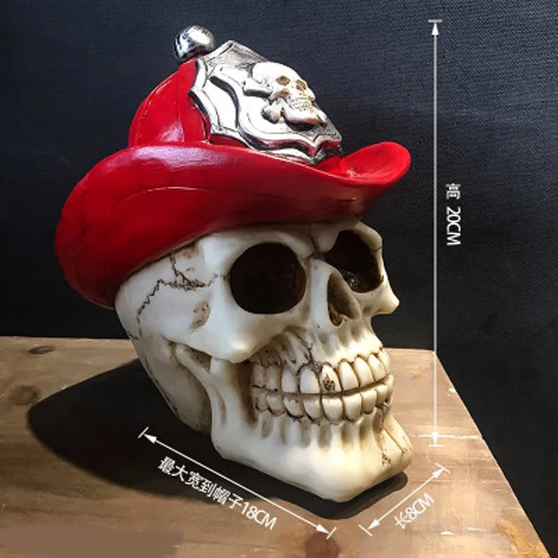 Креативный реквизит в виде скелета ужасов, украшение для Хэллоуина, череп из смолы, украшение для дома, статуя, скульптура черепа, предметы интерьера - Цвет: K