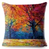 Funda de almohada de lino y algodón con estampado de flores y árboles en 3D, 45x45cm, funda de cojín colorida, funda de almohada decorativa para sofá ► Foto 2/6