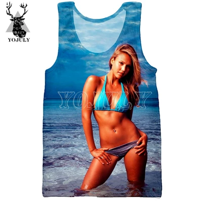YOJULY унисекс модные 3d печати Топы Для мужчин Для женщин летние пляжные спортивные Фитнес Повседневное уличной сексуальные красоты модель жилет VE02 - Цвет: Vest