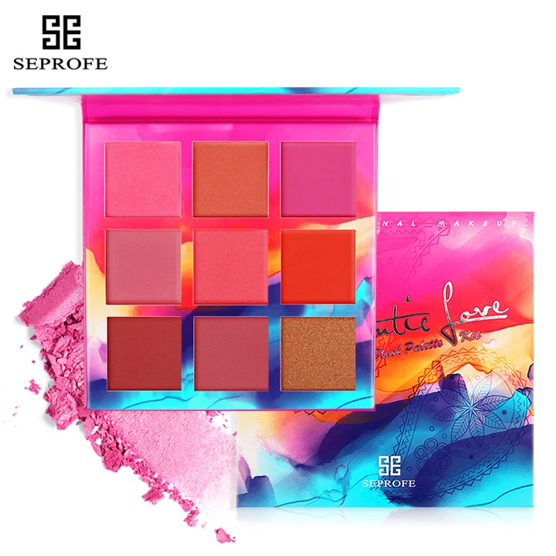 

Professional Makeup Blusher Long Lasting 9 Colors Minerals Powder Retro Face Base Blush Bronzers Contouring Make Up Palette