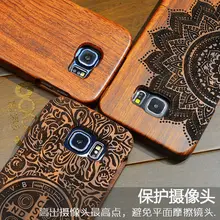 Высокое Качество Деревянный чехол для samsung s6 деревянный чехол из натурального бамбука резьба по дереву задняя крышка для samsung Galaxy s6