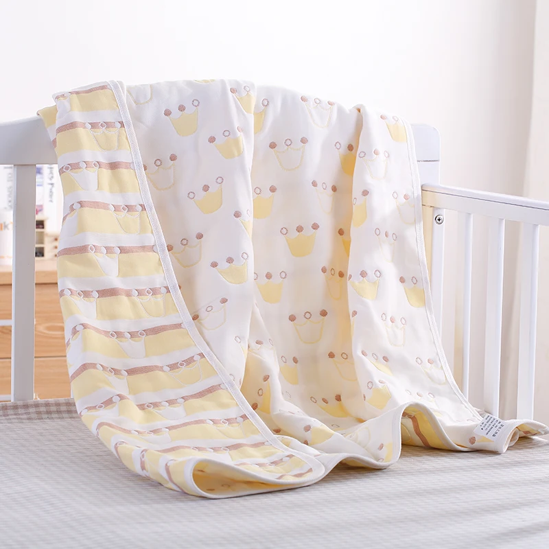 Детские муслиновые одеяла Herbabe, хлопок, 6 слоев, пеленка для новорожденных, пеленка для маленьких мальчиков и девочек, спальные мешки, чехол для коляски, игровой коврик - Цвет: 7-110x110cm-6 layers