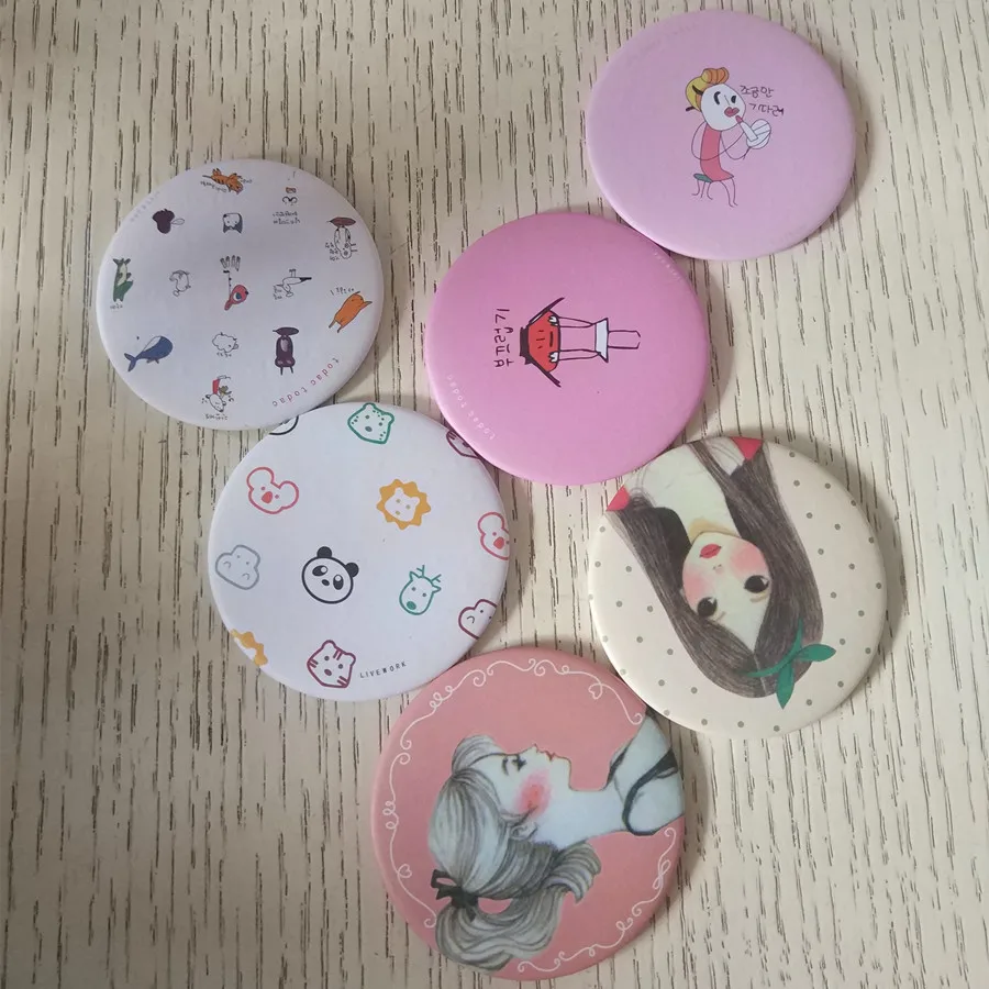 

Mini Korean version of sweet gifts cute little mirror / portable mirror badge can be customized printed logo