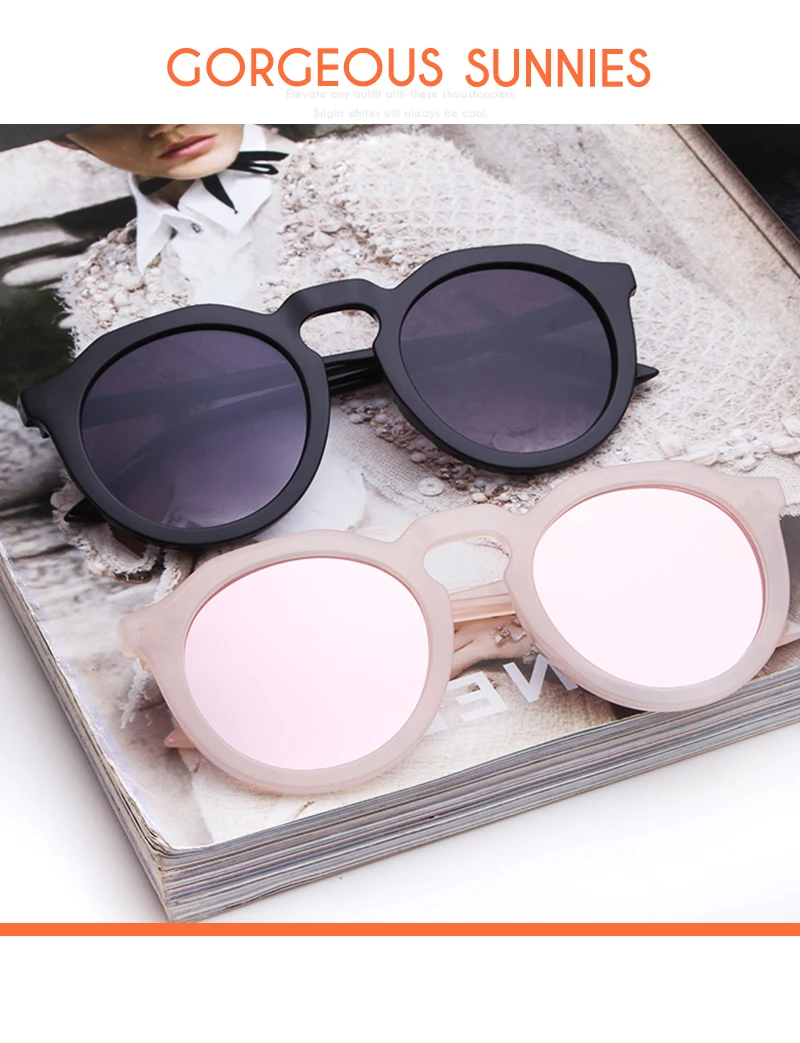Occhiali da sole donna rotondi cat eye retrò stile designer 90s_voghion.com