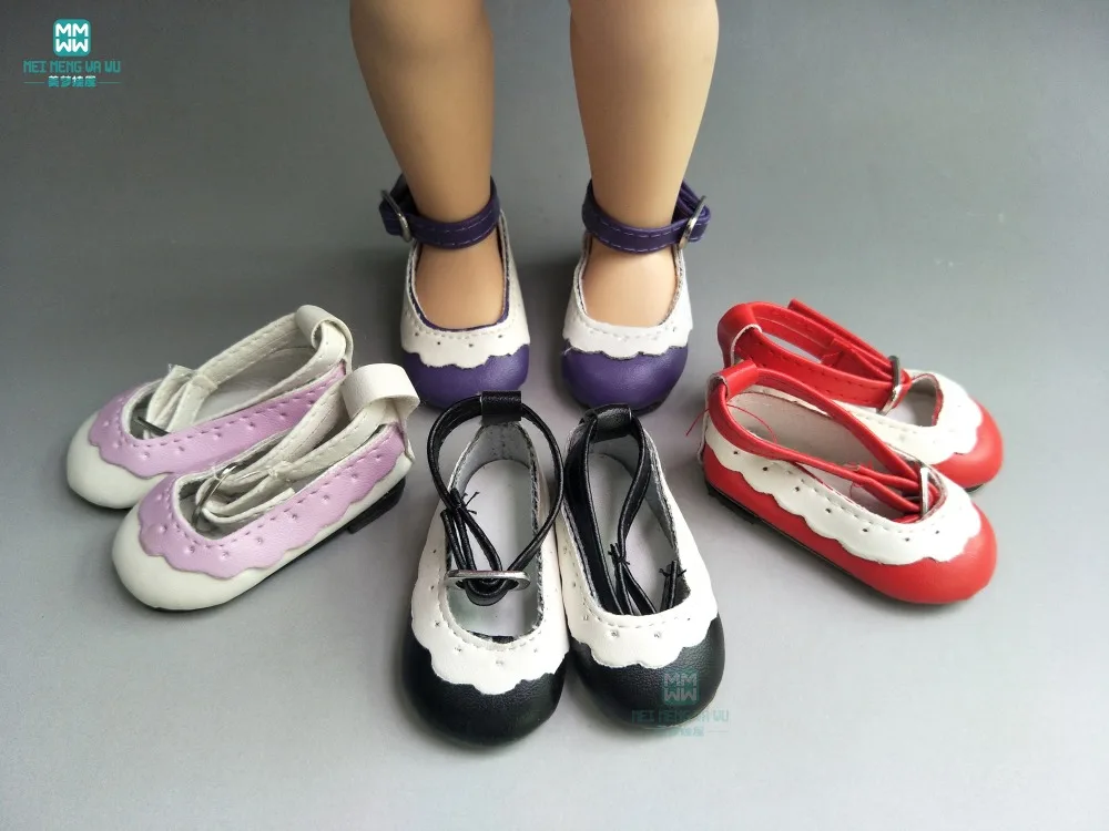 

mini dolls shoes 6.5cm PU leather shoes for dolls 1/4 BJD Doll and 16 Inch Sharon doll Giant baby Accessories