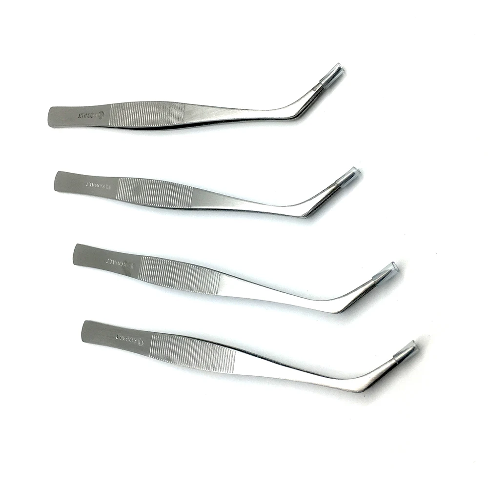 

2 PcsHigh Precision Anti Acid Tweezer Stainless Steel Eyebrow Tweezers Curved Nipper Eyelash Extension Picking MakeUp Nail Tools
