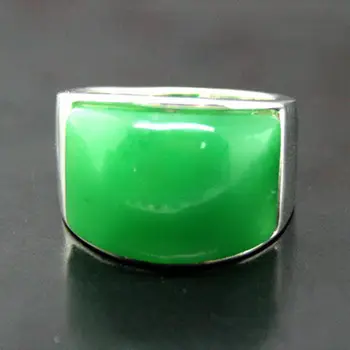 

RARE GREEN JADE 925 STERLING SILVER RING SIZE 7 8 9 10 JEWELRY