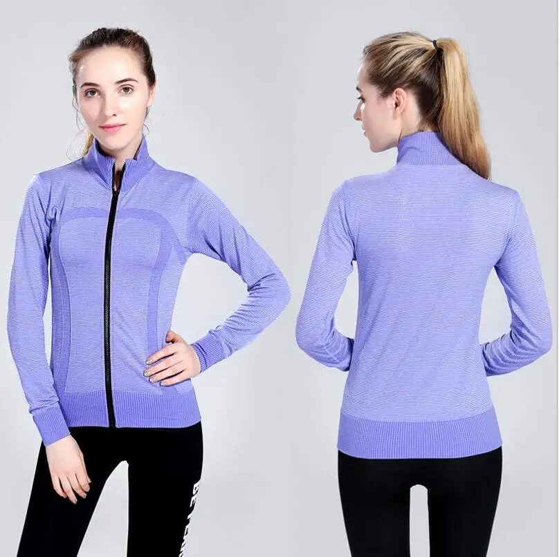 Women Sport Jackets Zipper Hooded Running Coat Quick dry Long sleeved ...