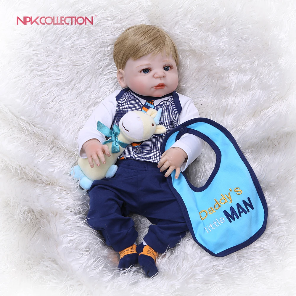 

NPKCOLLECTION 55cm Reborn Dolls Kids Toy Full Body Silicone Bath Toy Lifelike Newborn Baby Boy Doll Birthday Gift