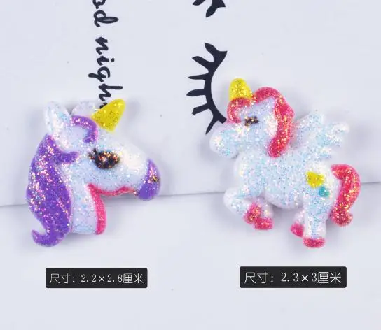 

3style Kawaii Trendy Small handicraft 100pcs Flatback Resin unicorn DIY decoration Center Crafts,resin Scrapbooking materials