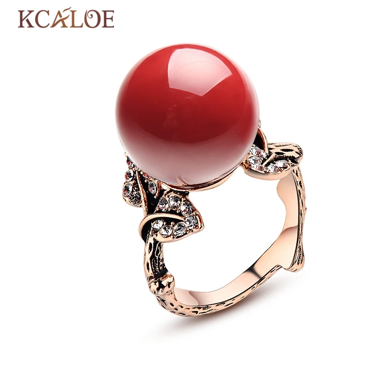 KCALOE Natural Stone font b Rings b font font b Red b font font b Coral