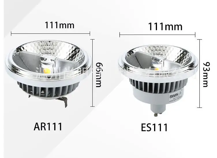 Горячая Распродажа с регулируемой яркостью(12 V) G53 GU53 светодиодный AR111 вниз светильник 9 Вт, 12 Вт, 15 Вт, GU10 светодиодный AR111 светильник ES111 Светодиодный точечный светильник