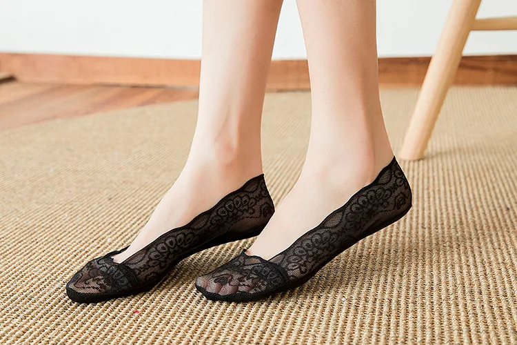 Женские носки кружевные женские невидимые носки 4/5 пар тапочек тонкие летние однотонные короткие носки для девочек