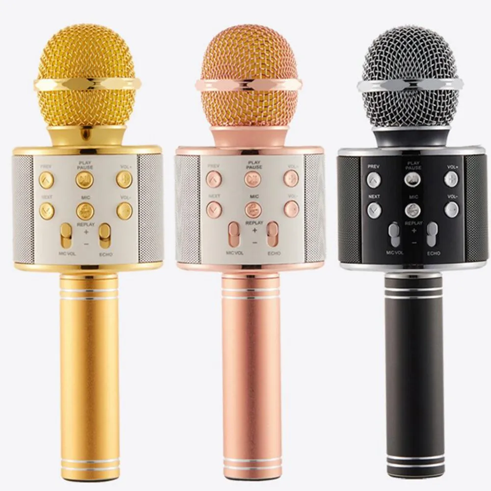 WS858 Bluetooth беспроводной микрофон динамик ручной караоке Mic плеера пение