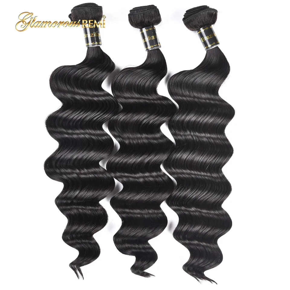 Brazilian Loose Wave Hair 100% Human Hair Bundles Human Remy Hair Extension Can Buy 1/3/4 Bundles 8-26 inch 1b Free Shipping