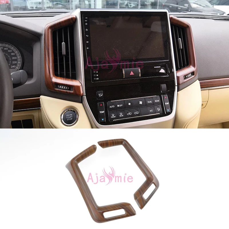 

2016-2018 Interior Moulding Trim Wood Color Center Control Vent Cover Panel Car Styling For Toyota Land Cruiser 200 Accessories