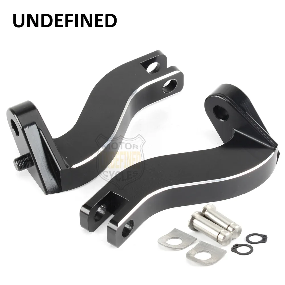 UNDEFINED Black Motorcycle Cut Passenger Foot Pegs Mounts Brackets For