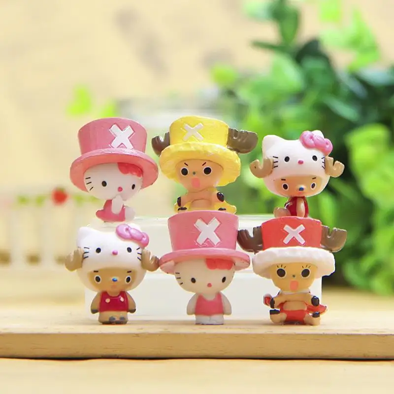 6pcs/set Chopper Hello Kitty Action Figures Hello Kitty Cosplay ONE