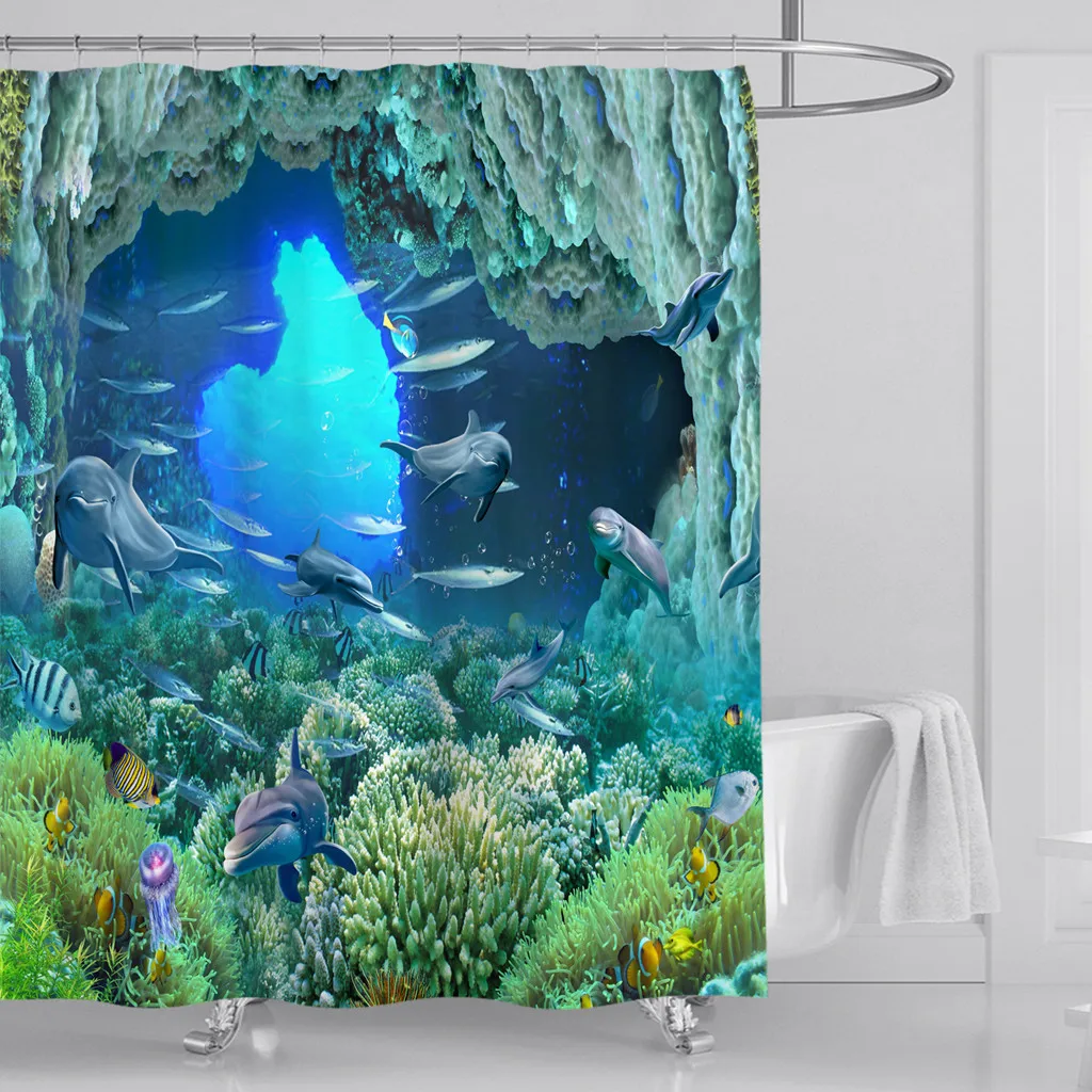 ISHOWTIENDA водостойкий занавеска для душа с 12 крючками коврик для ванной 3D Печатный туалет для ванной для дома