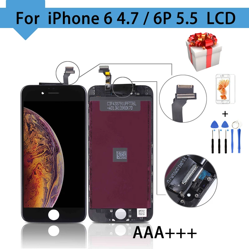 Без битых пикселей для iPhone 6 Plus ЖК дисплей сенсорный экран дигитайзер сборка