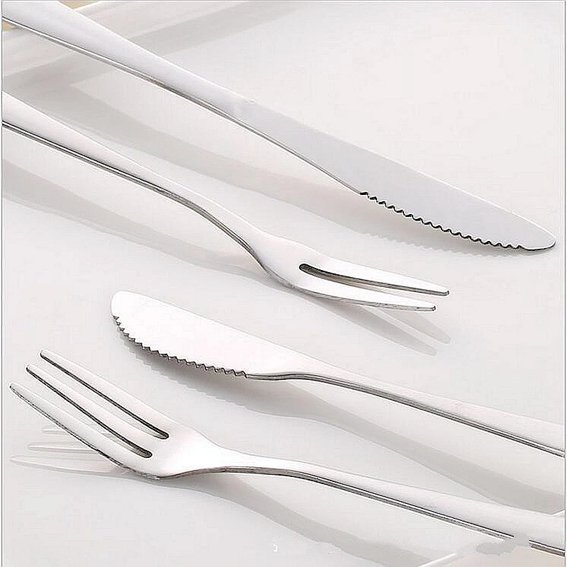 3pcs/set Stainless Steel Mini Party Forks and knife Fruit cake Forks with Prong Bistro Cocktail Tasting Appetizer Forks Set