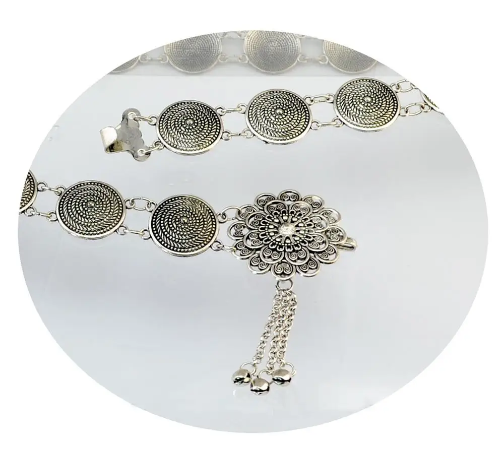 19 New Women's Medieval Belt Silver Decoration Dance Retro Belt