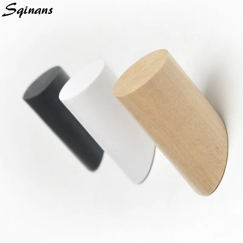 Sqinans الطبيعي الخشب شماعات ملابس الحائط خطاف تعليق المعاطف الزخرفية مفتاح حامل قبعة وشاح يد تخزين شماعات رف حمام