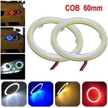 

2pcs white 60MM COB universal LED angel eye headlamps super bright COB ring light ring ring with capped warning light@11202@@@