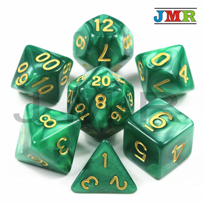 EWRT New Metal Dice 7pcs//set RPG Dice D/&D Board Game Magic Props D4 D6 D8 D10 D12 D20