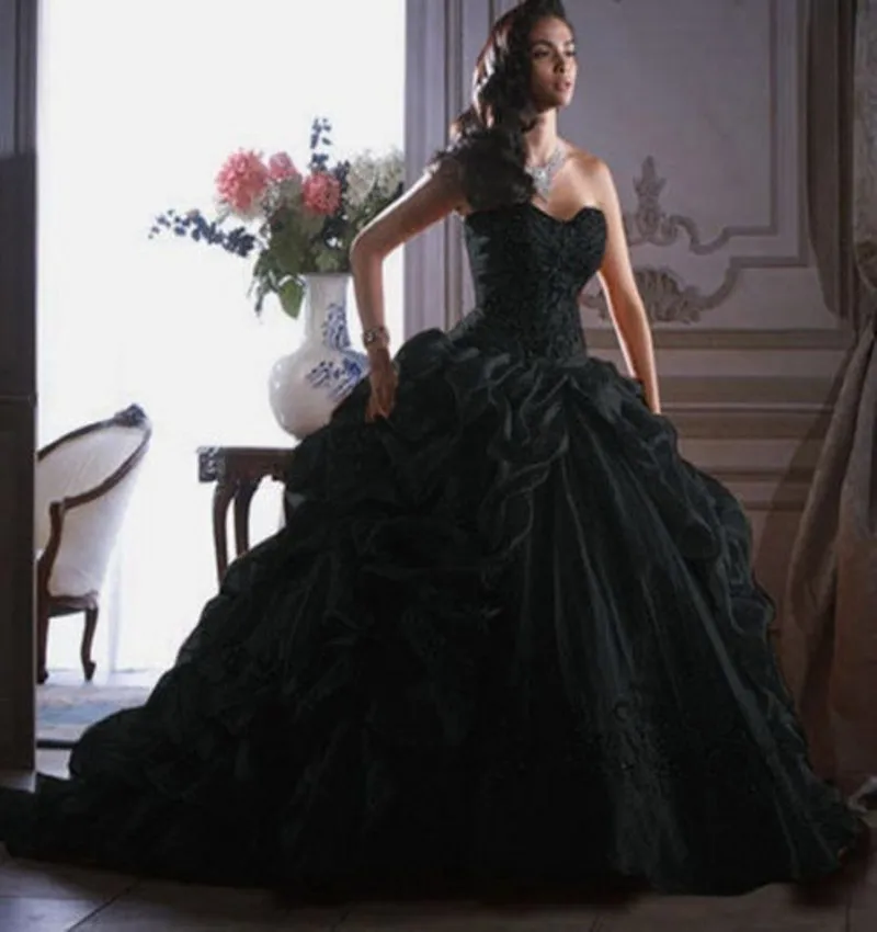 Vestido De Quinceanera винтажное черное бальное платье Бальные платья милые Аппликации из тюля недорогие подростковые платья