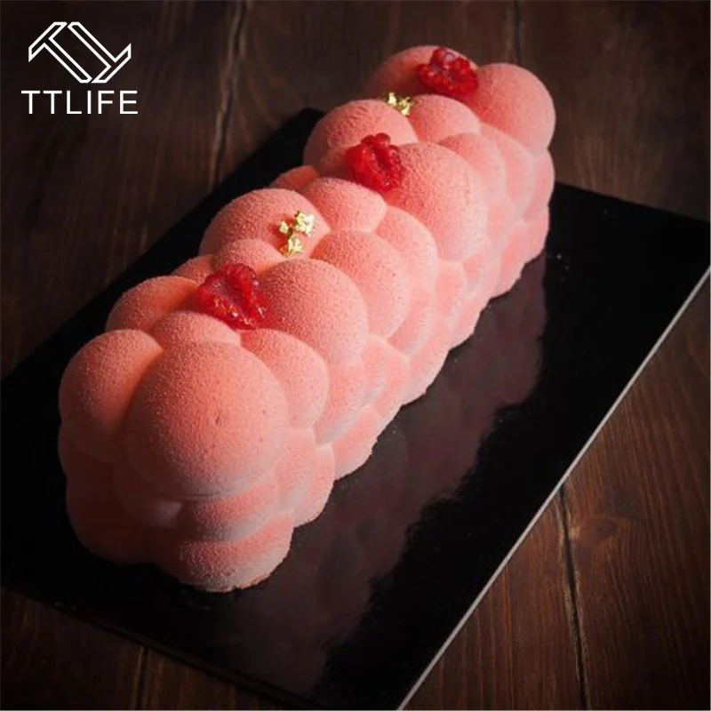 

TTLIFE 3D Rectangular Clouds Bubble Shaped Non-Stick Silicone Mold Chocolate Mousse Cake Bakeware DIY Dessert Mousse Baking Pan