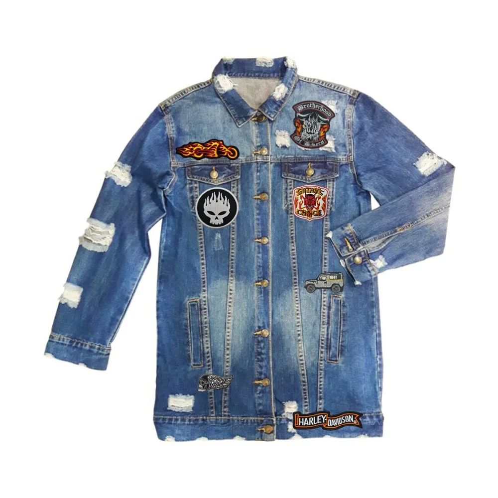 L170811-2 (5)SATAN'S VINTAGE REAL ORIGINAL MOTORCYCLE CLUB VEST OUTLAW BIKER MC COLORS 1%er PATCH 10pcs A LOT FREE SHIPPING