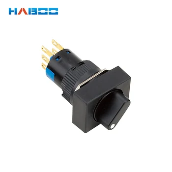 

low shipping cost dia.16mm 3positions selector push button switch 2NO+2NC ROHS goldplating contacts