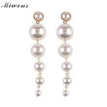 Miwens Новинка Boho имитация жемчуга серьги-гвоздики тренд серьги в богемном стиле для женщин ювелирные изделия удлиненные серьги-гвоздики