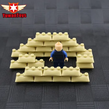 

20PCS/LOT MOC Friend City World War II Building Blocks Military Base Sandbags DIY Baseplate Bricks Figures Toys For Children