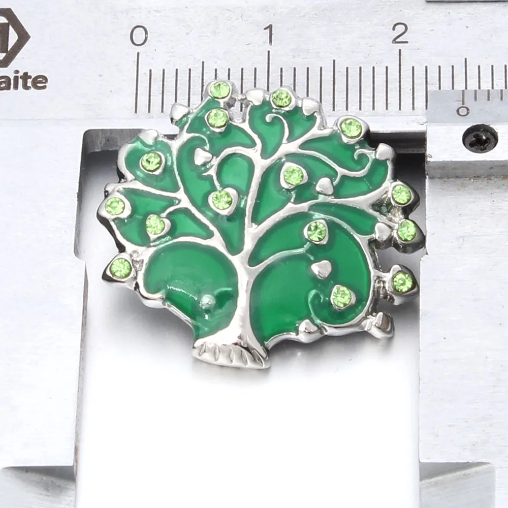 10 шт./лот новые кнопки Jewelry картина оливкового дерева жизни 18 мм заклепки для 18 мм Металл браслет на защелке Цепочки и ожерелья для Для женщин