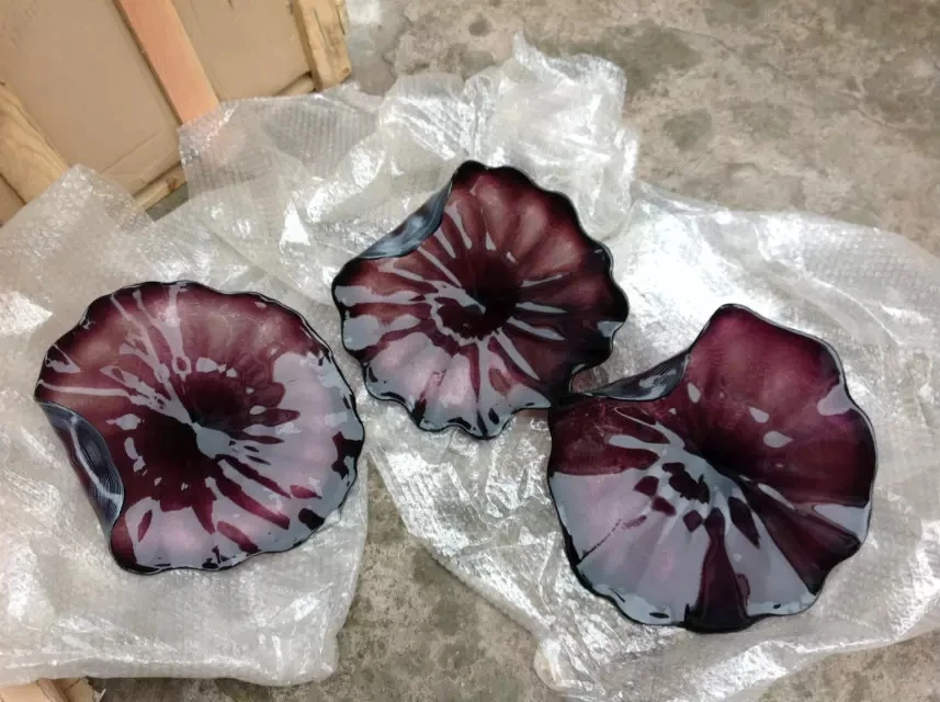 

Large Decorative Murano Plates Wall Light 100% Hand Blown Glass Flower Wall Art Living Room Decor
