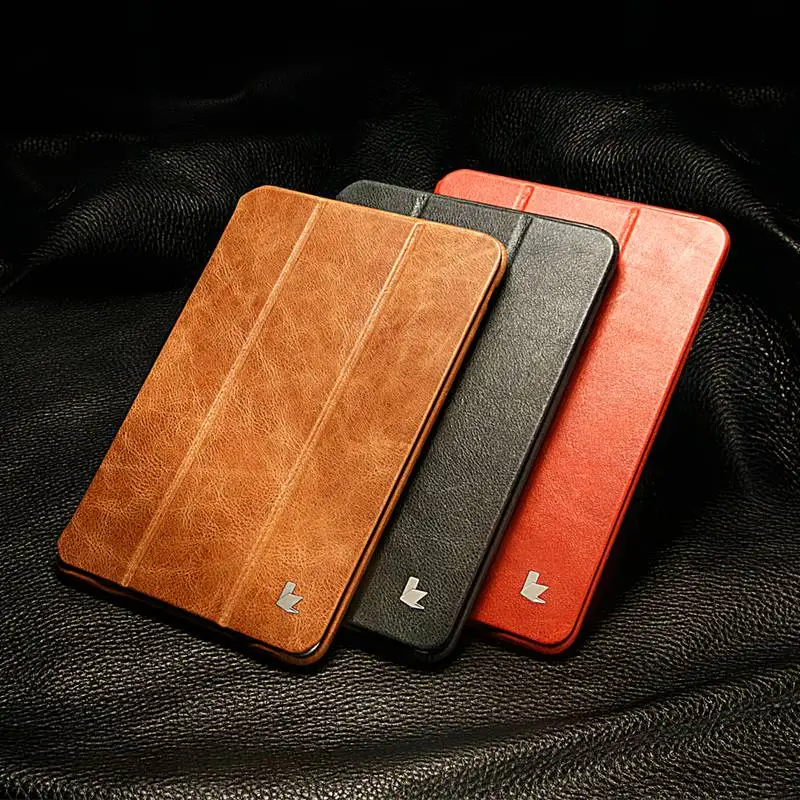 Jisoncase Genuine Leather For iPad Mini 1 2 3 Case Folding Folio Auto Wake Sleep Luxury Brand Smart Cover for iPad mini 2 3 7.9