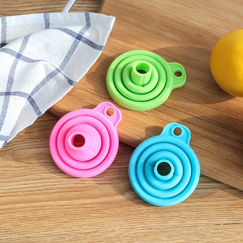 Foldable Food Grade Silicone Funnels Telescopic silicone funnel Kichen Accessories Household Liquid Dispensing Kitchen Tools|Вытяжки| |