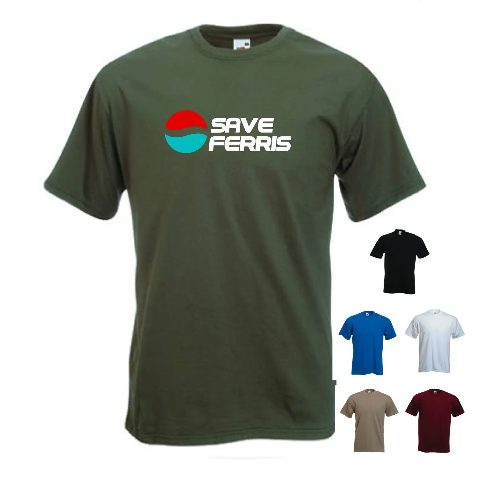 

'Save Ferris' Ferris Bueller's Day Off Retro 80's T-shirt Tee free shipping Novelty Cool Tops Men Short Sleeve Tshirt