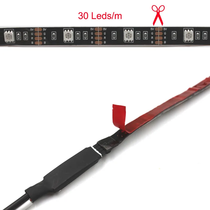 DC 5 V USB Светодиодная лампа SMD 5050 гибкая лента 2 м Рождественский водонепроницаемый Декор ПК/ТВ фон с контроллером 44 K
