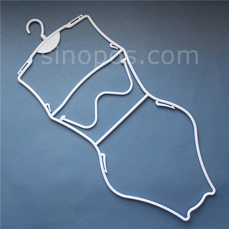 Adult Swimwear Economy Frame Hanger, swim wear suit set plastic rack bodice lingerie bikini display hook pajama clothing 3D form 2