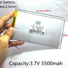 Большая емкость, 3,7 в, батарея для планшета, 5500 мА/ч, каждый бренд, планшет, универсальная перезаряжаемая литиевая батарея 2692148