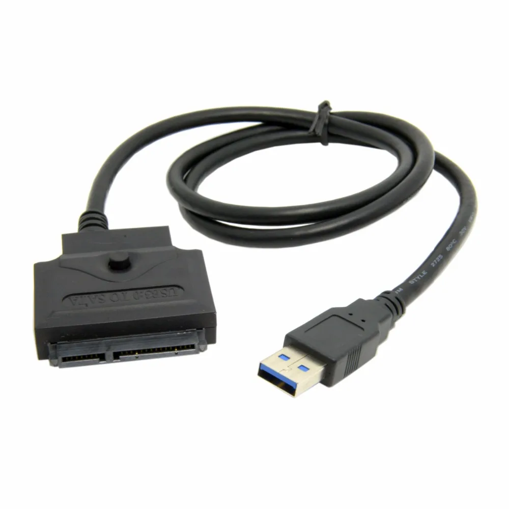 

Cablecc 5Gbps Black USB 3.0 to SATA 3 22Pin 7 15 for 3 5" 2 5" Hard Disk Driver Adapter 50cm