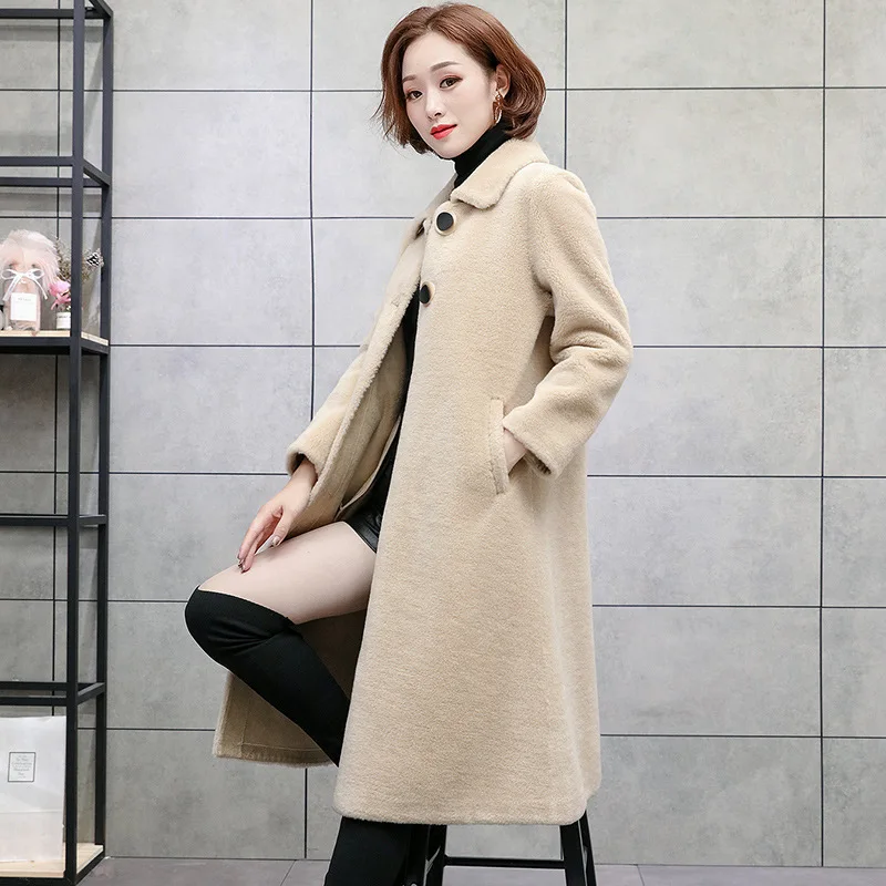 

Real Fur Coat 100% Wool Sheep Shearling Fur Coats Women Winter Jacket Female Korean Fashion Jackets Abrigo Mujer YC8152 YY462