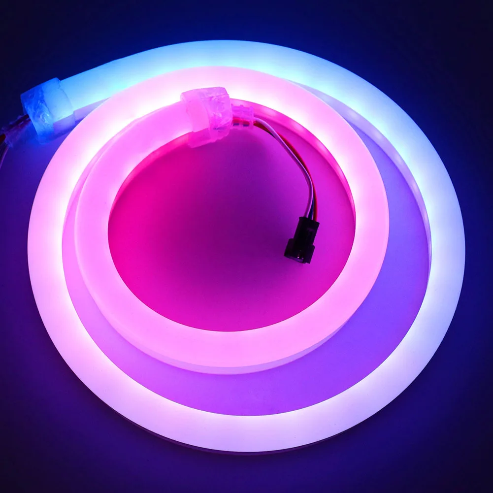 Неоновая Светодиодная лента 1 м 2 5 10 20 RGB в пост. Тока 12 В 24 WS2812B WS2811 SK6812