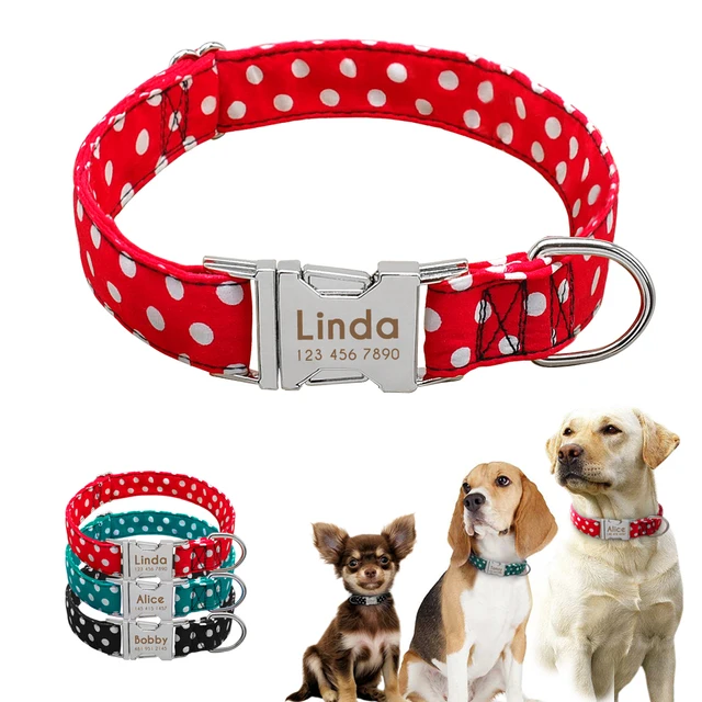 Personalized Nylon Puppy Dog Collar Adjustable Pet ID Tag Free