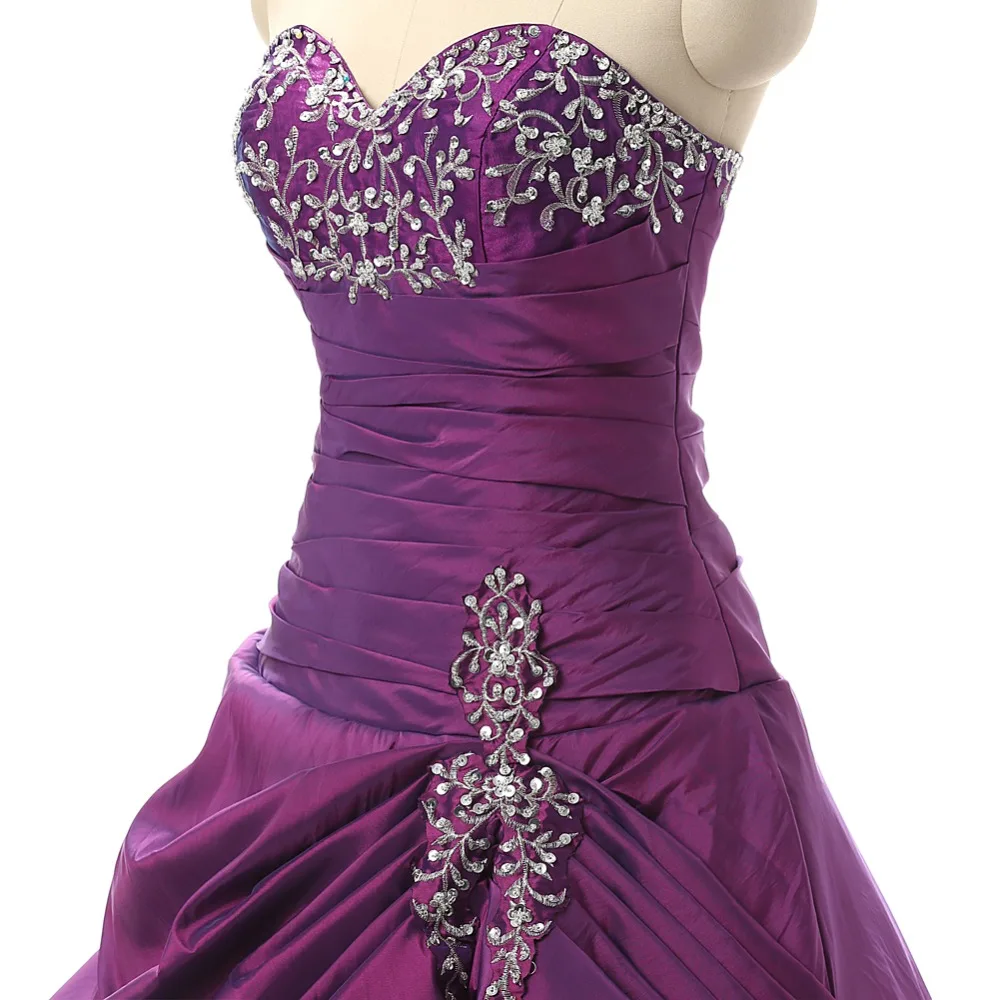 Ruthshen фиолетовые дешевые платья для Quinceanera 2019 с вышивкой из бисера оборками