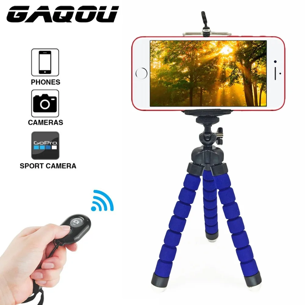 GAQOU Tripod + Clip Stand Mini Flexible For Camera Mobile Phone Holder